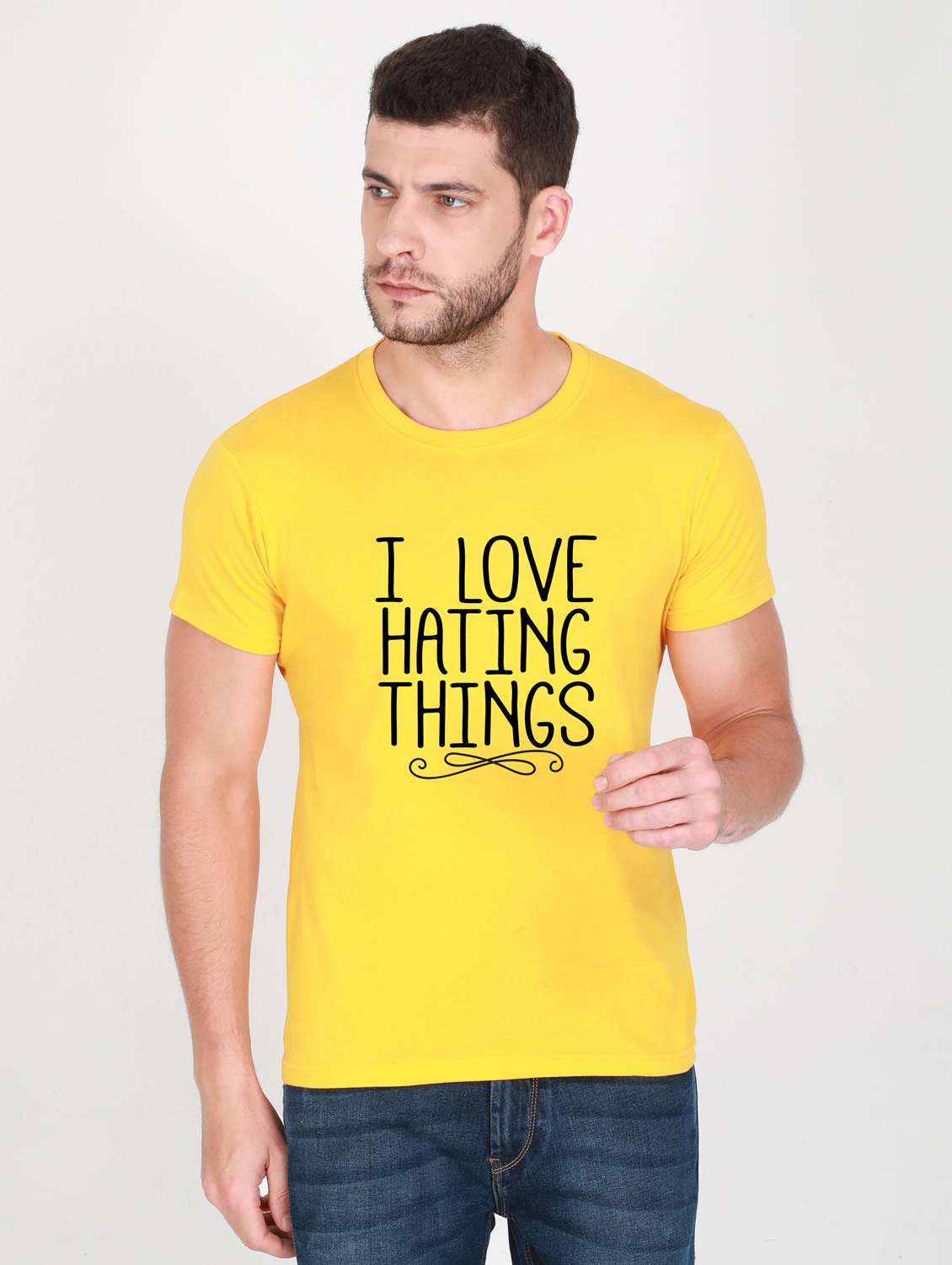 yellow printed t-shirt - 17996664 - Zoom Image - 0