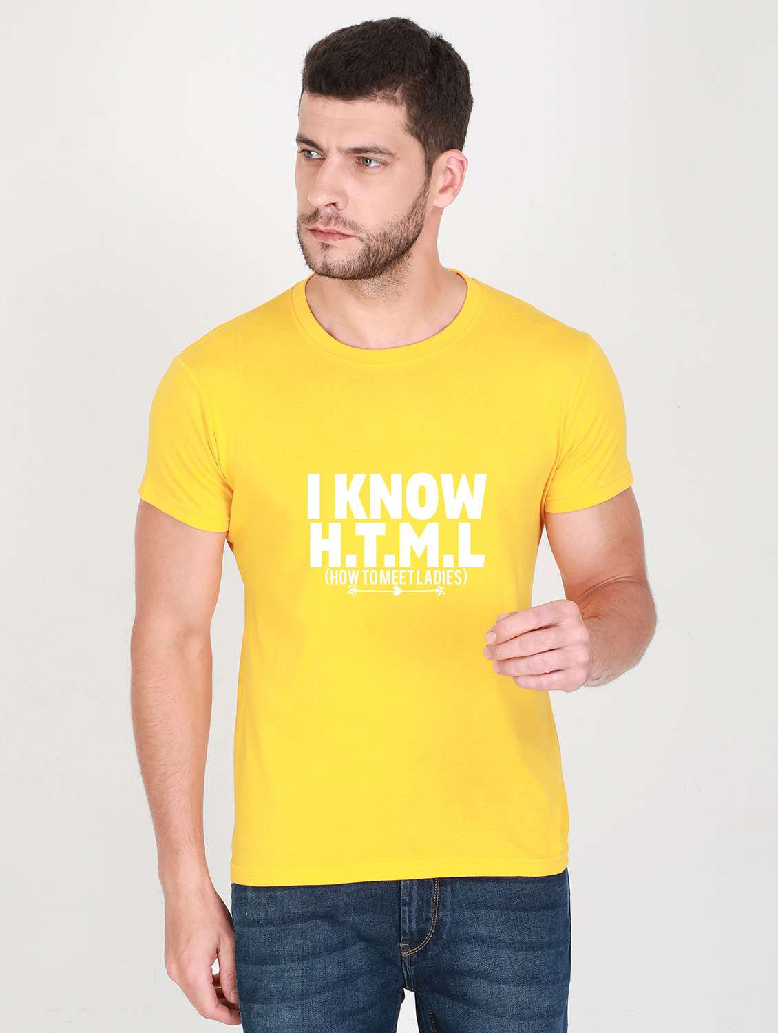 yellow printed t-shirt - 17996684 - Zoom Image - 0
