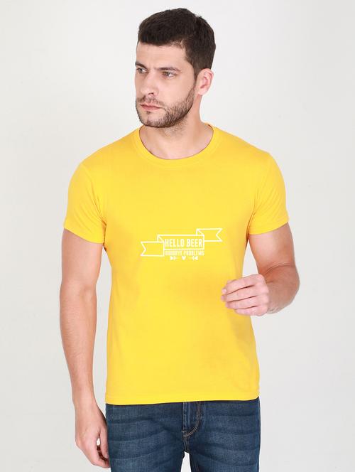 yellow printed t-shirt - 17996835 - Standard Image - 0