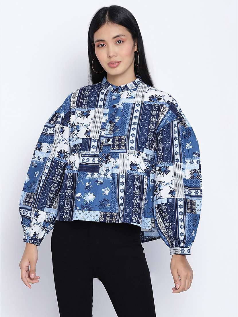 bishop sleeved printed top  - 17996892 -  Zoom Image - 0