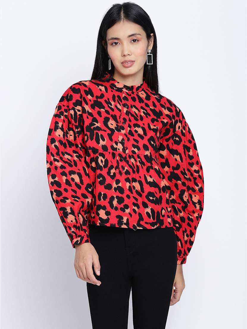 women's straight mandarin neck top - 17996895 -  Zoom Image - 0