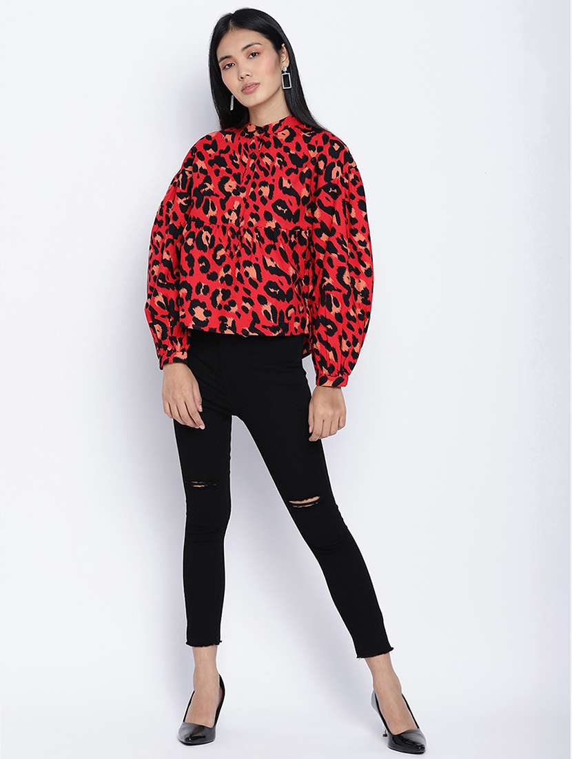 women's straight mandarin neck top - 17996895 -  Standard Image - 3