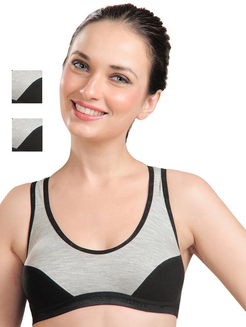 set of 3 color block sports bra - 17997165 - Standard Image - 0