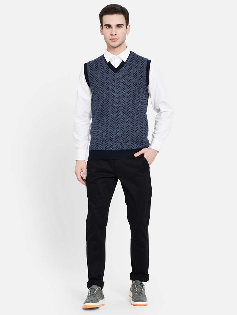 navy blue printed reversible pullover - 17997319 - Standard Image - 3