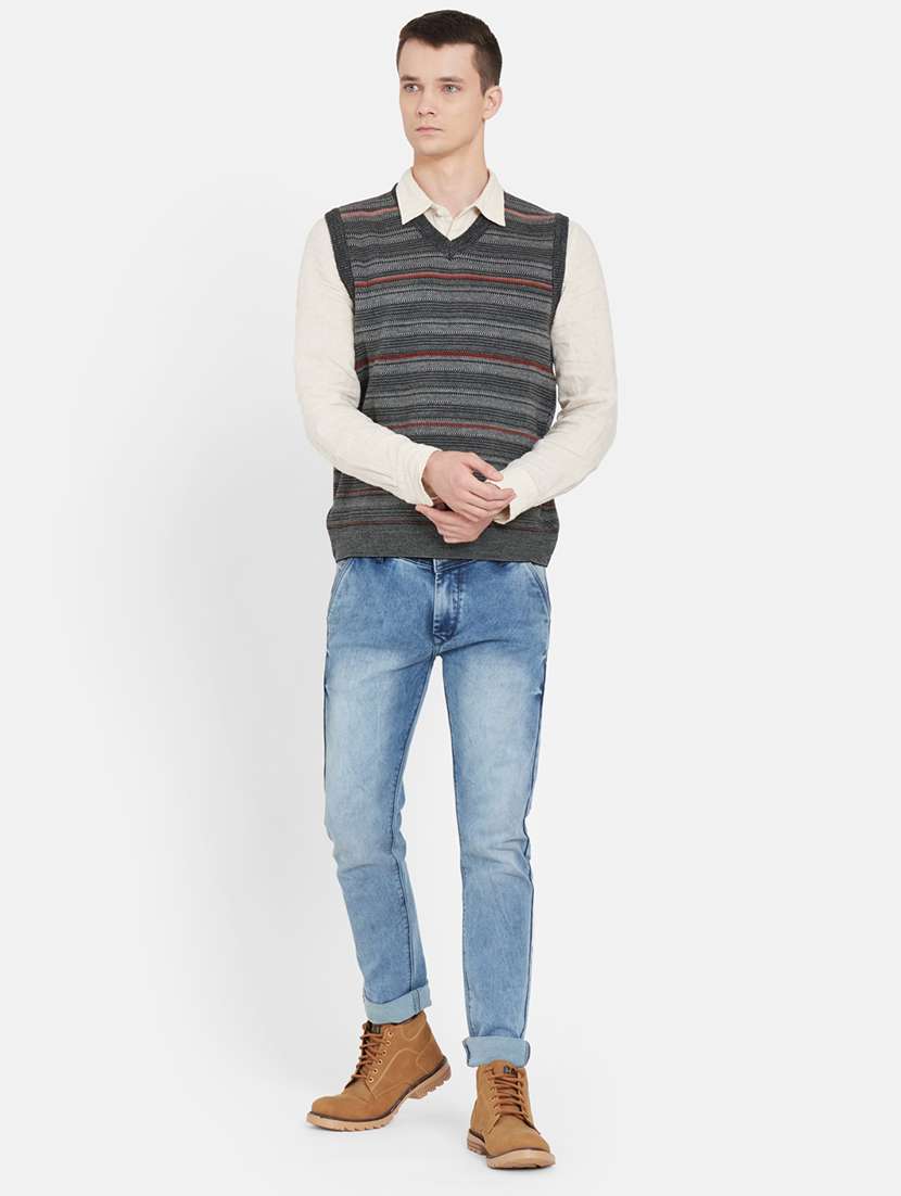 grey striped pullover - 17997324 - Standard Image - 3