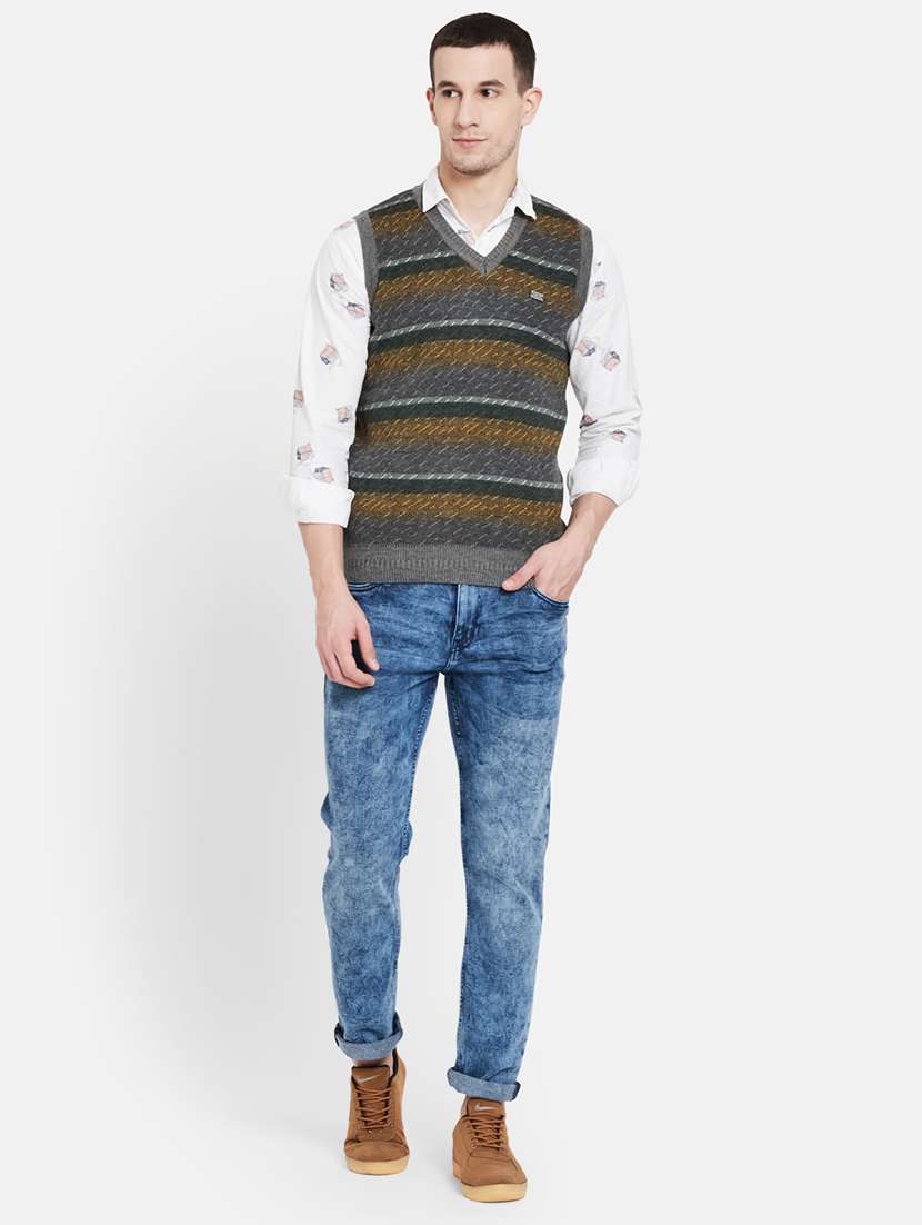 grey striped pullover - 17997332 - Standard Image - 3