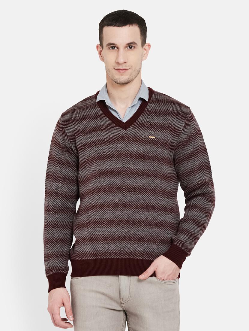 maroon striped pullover - 17997337 - Zoom Image - 0