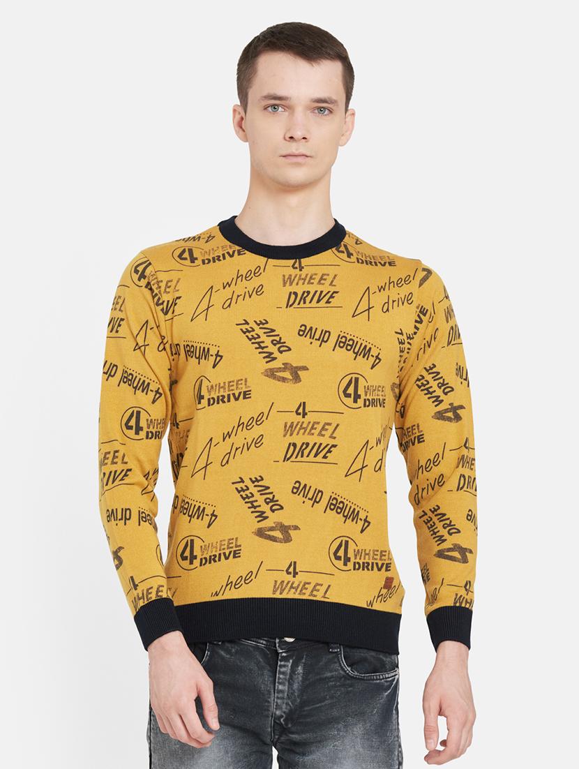 mustard printed pullover - 17997348 - Zoom Image - 0
