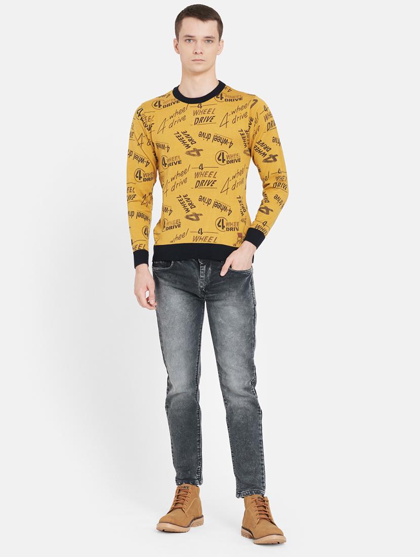 mustard printed pullover - 17997348 - Standard Image - 3