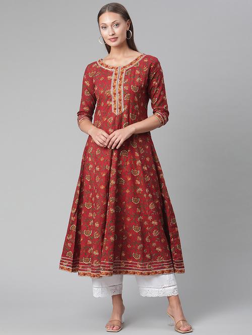 floral anarkali kurta - 17997493 -  Standard Image - 0