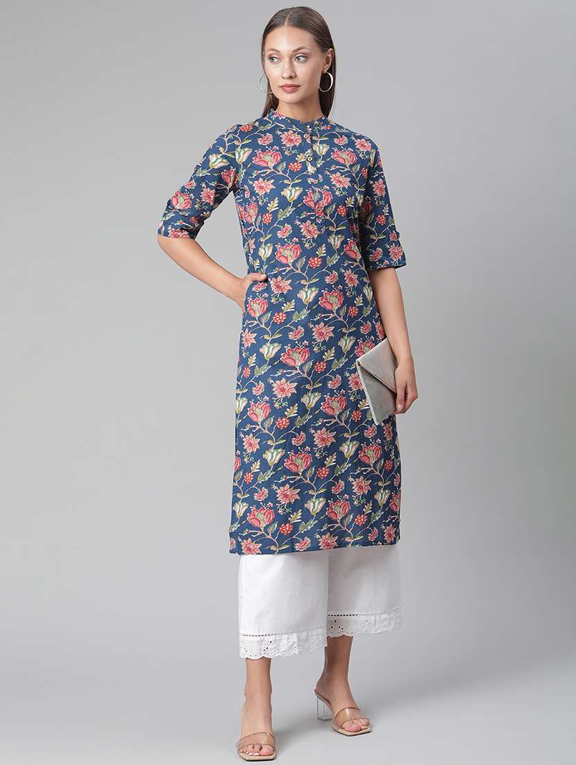 floral straight kurta - 17997502 -  Standard Image - 3