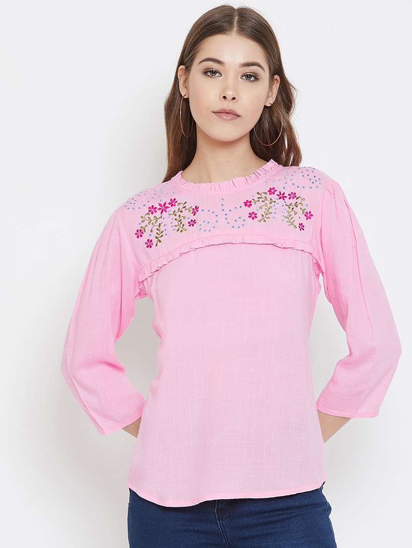 women's straight round neck top - 17997701 -  Zoom Image - 0