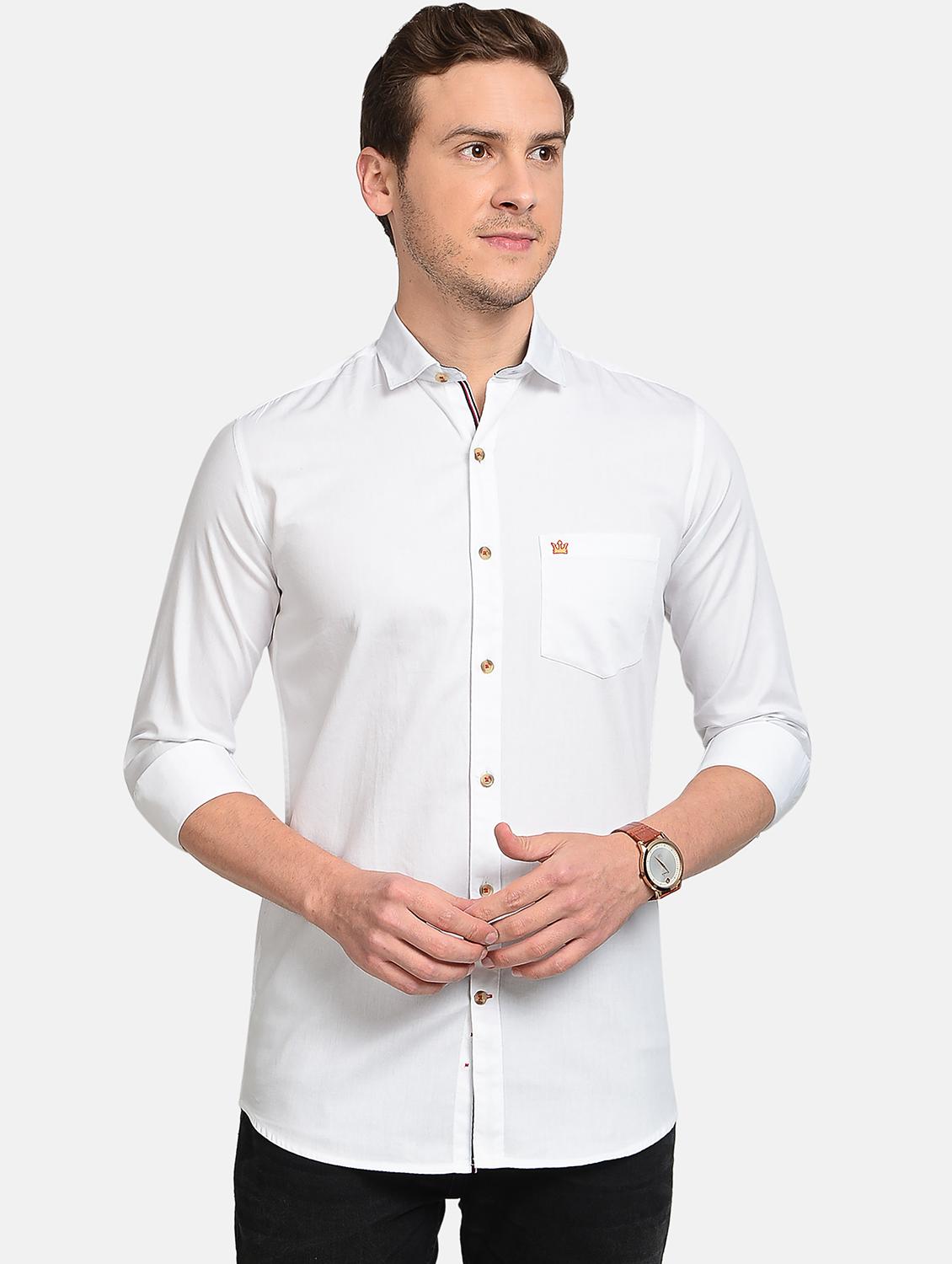 white solid casual shirt - 17997815 - Zoom Image - 0