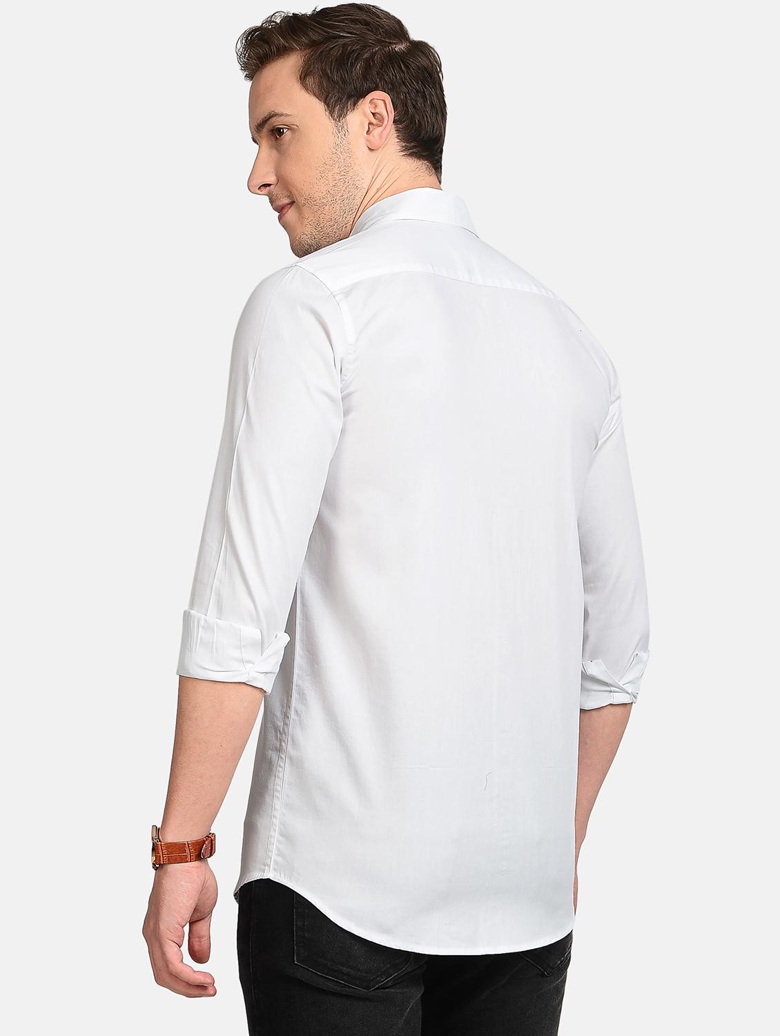 white solid casual shirt - 17997815 - Standard Image - 3