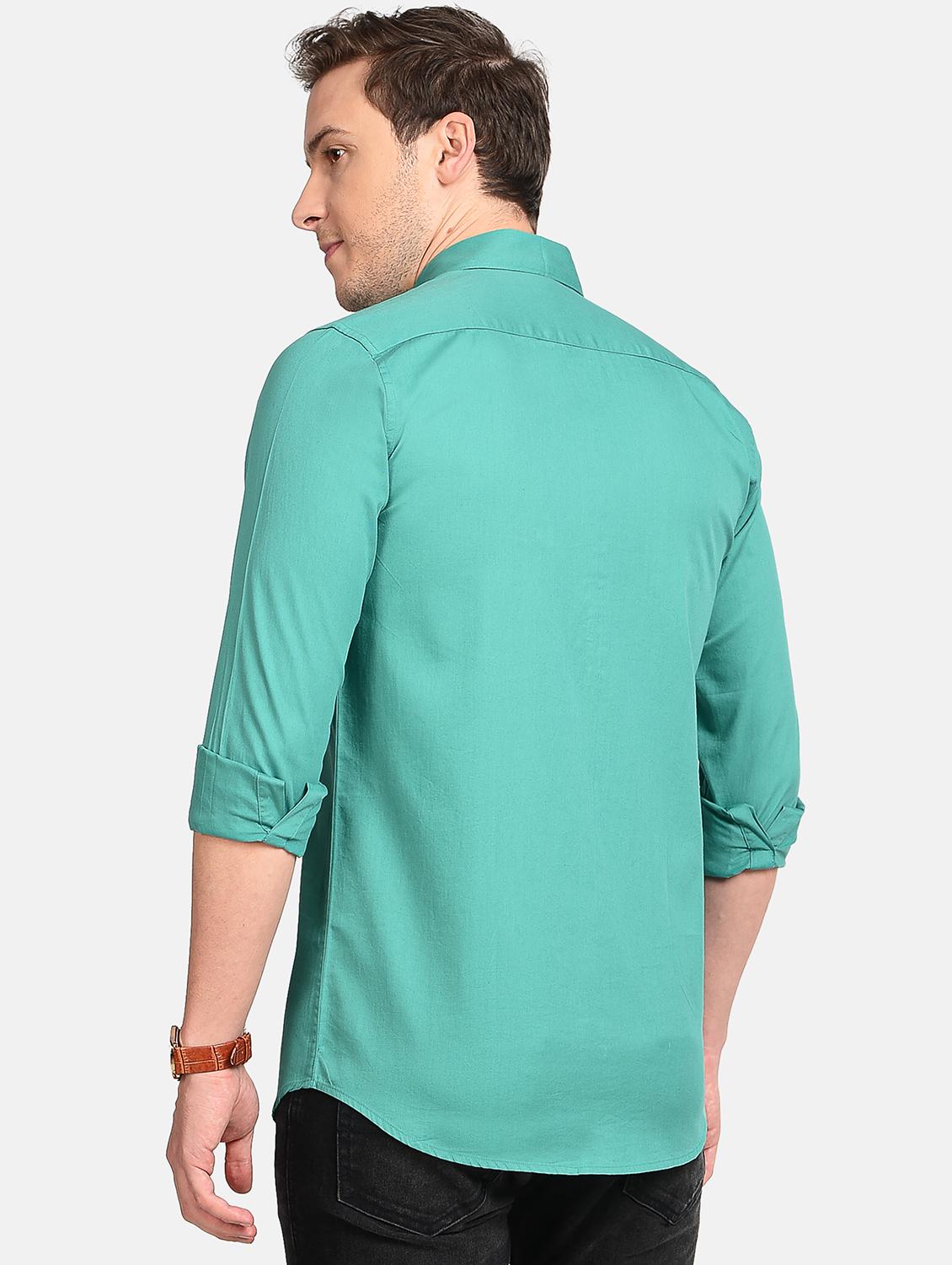 light blue solid casual shirt - 17997818 - Standard Image - 3