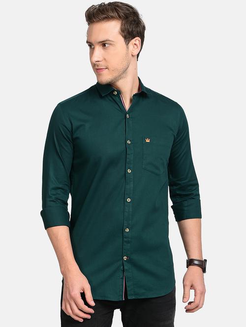 teal solid casual shirt - 17997820 -  Standard Image - 0