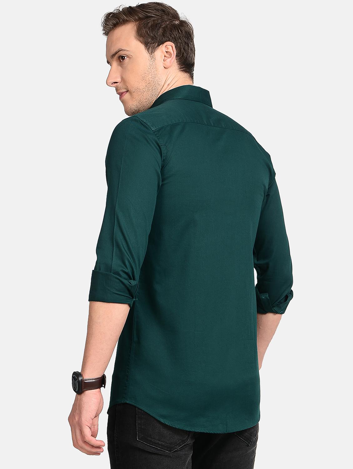 teal solid casual shirt - 17997820 - Standard Image - 3