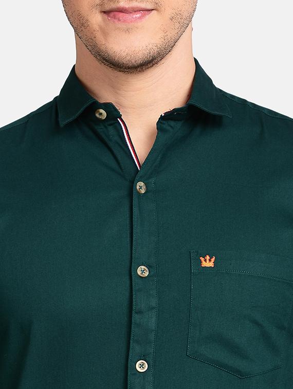 teal solid casual shirt - 17997820 - Standard Image - 5