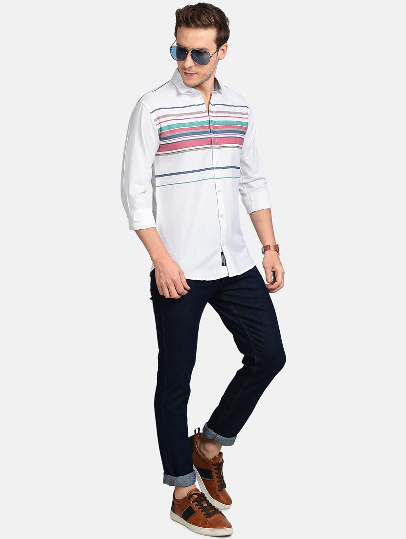 pink striped casual shirt - 17997827 - Standard Image - 3