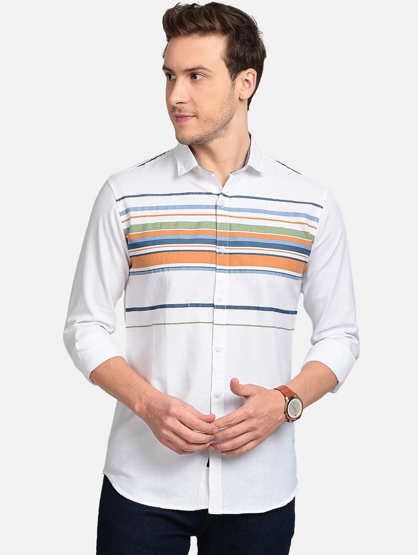 orange striped casual shirt - 17997828 - Zoom Image - 0