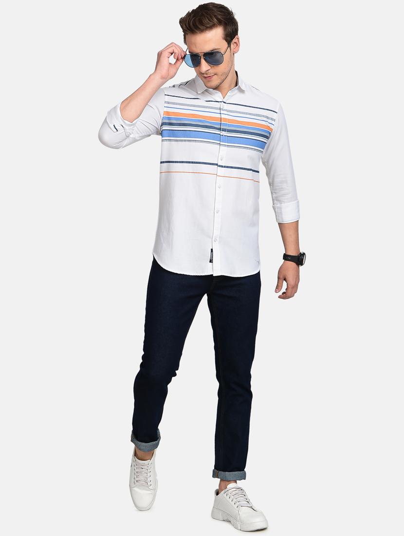 blue striped casual shirt - 17997829 - Standard Image - 3