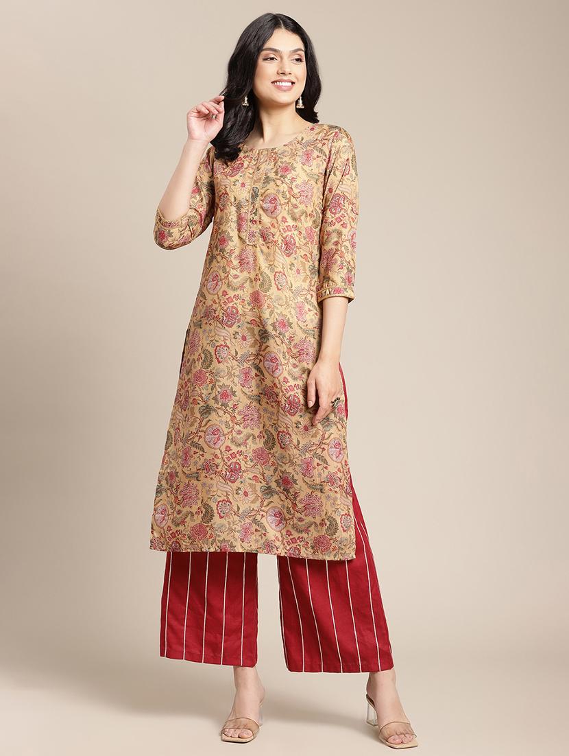 printed straight kurta - 17997956 - Zoom Image - 0