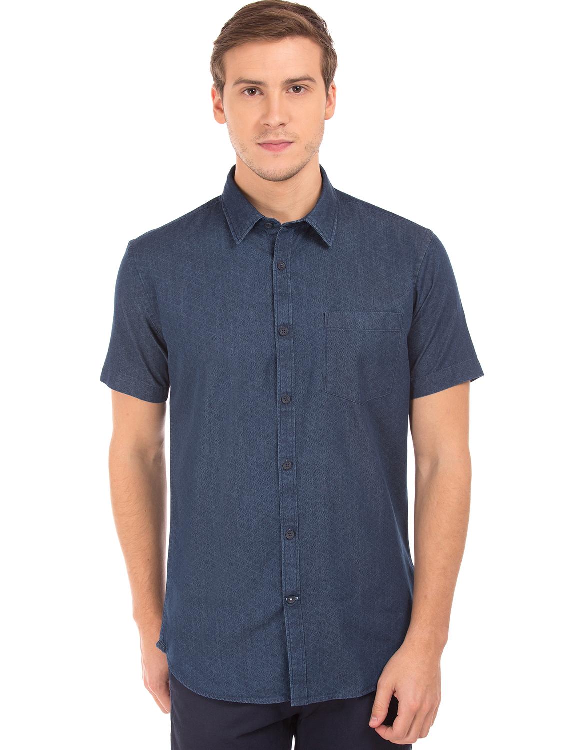 blue printed casual shirt - 17999823 - Zoom Image - 0