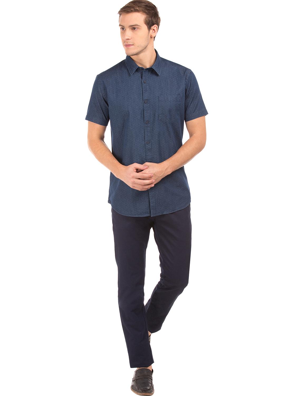 blue printed casual shirt - 17999823 - Standard Image - 3