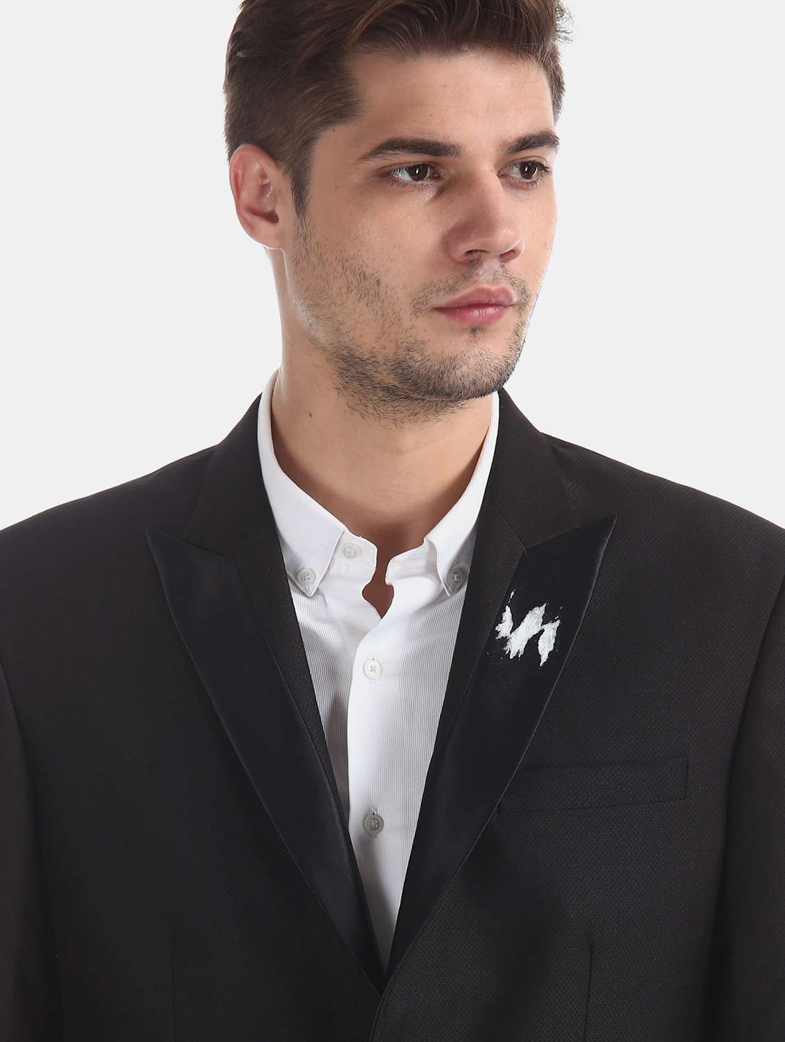 black self design single breasted suit - 17999935 -  Standard Image - 3