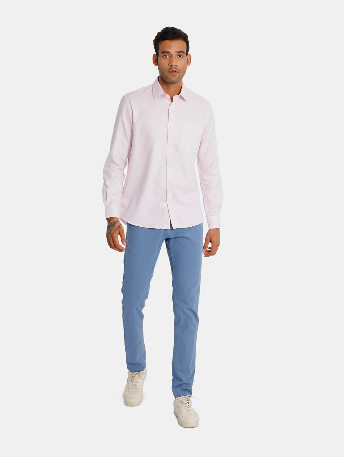 Pink Self Design Formal Shirt 