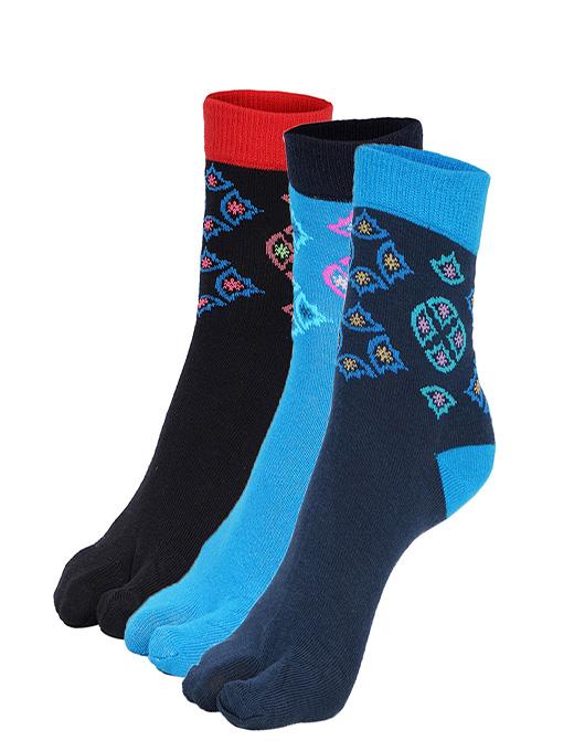 ankii cotton self design women premium ankle socks with thumb, pack of 3 - 18000161 - Zoom Image - 0