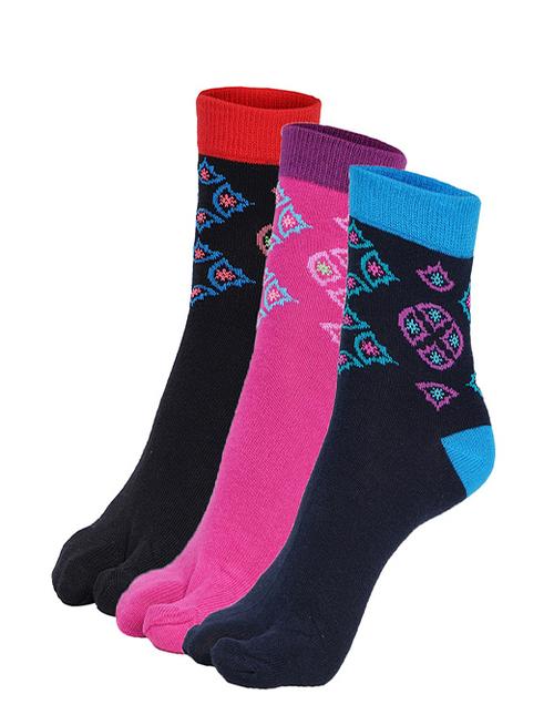 ankii cotton self design women premium ankle socks with thumb, pack of 3 - 18000162 -  Standard Image - 0