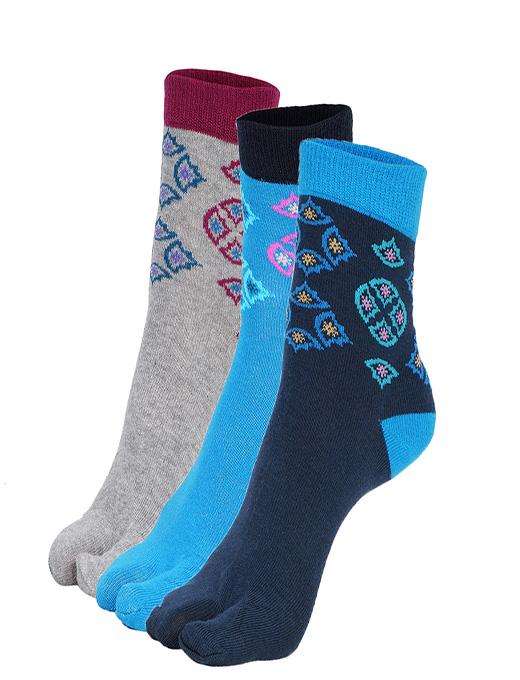 ankii cotton self design women premium ankle socks with thumb, pack of 3 - 18000163 - Zoom Image - 0