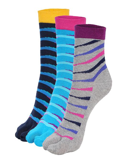 ankii cotton self design women premium ankle socks with thumb, pack of 3 - 18000183 - Zoom Image - 0