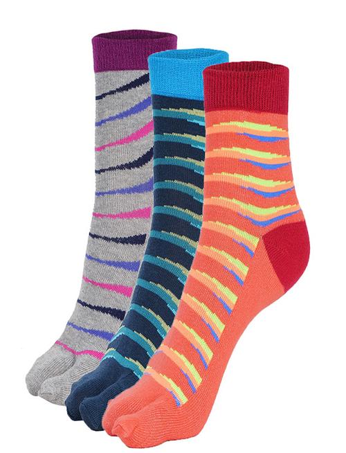 ankii cotton self design women premium ankle socks with thumb, pack of 3 - 18000188 -  Standard Image - 0