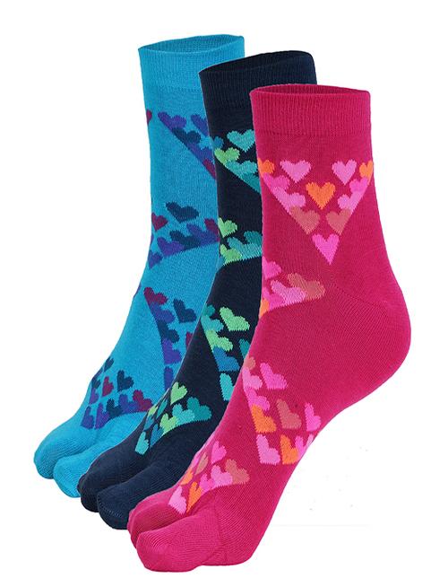 ankii cotton prints premium women socks with thumb, pack of 3 - 18000369 - Standard Image - 0