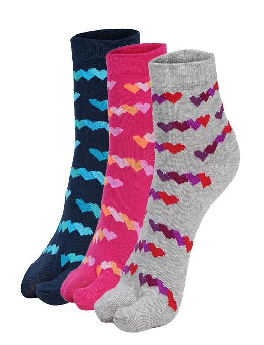ankii cotton self design women premium ankle socks with thumb, pack of 3 - 18000385 -  Zoom Image - 0