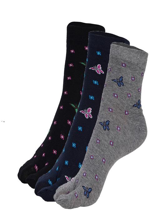 ankii cotton self design women premium ankle socks with thumb, pack of 3 - 18000409 - Zoom Image - 0