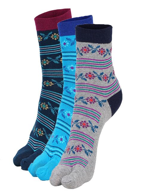 ankii cotton self design women premium ankle socks with thumb, pack of 3 - 18000670 - Standard Image - 0