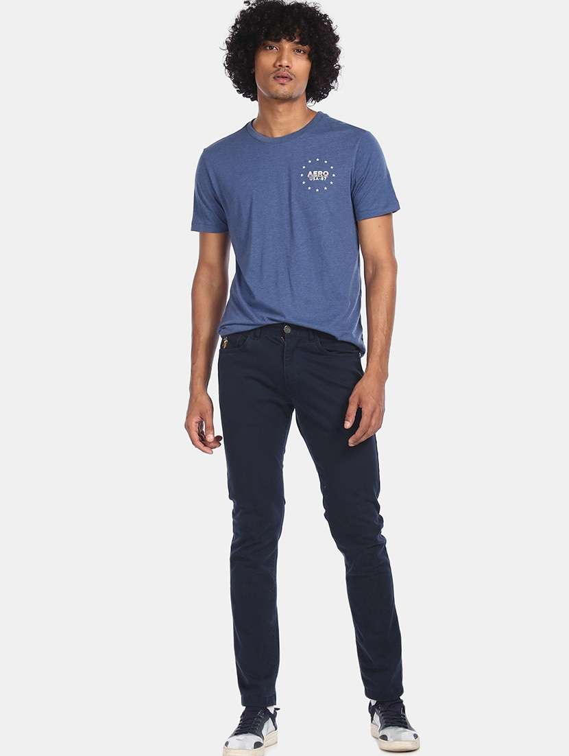 Blue Back Print T Shirt