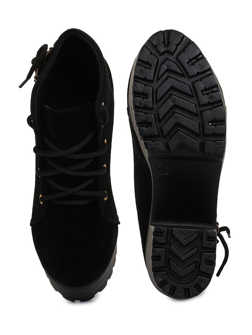 black lace up ankle boot - 18002779 - Standard Image - 3