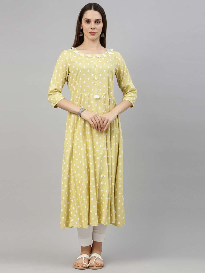polka dots anarkali kurta