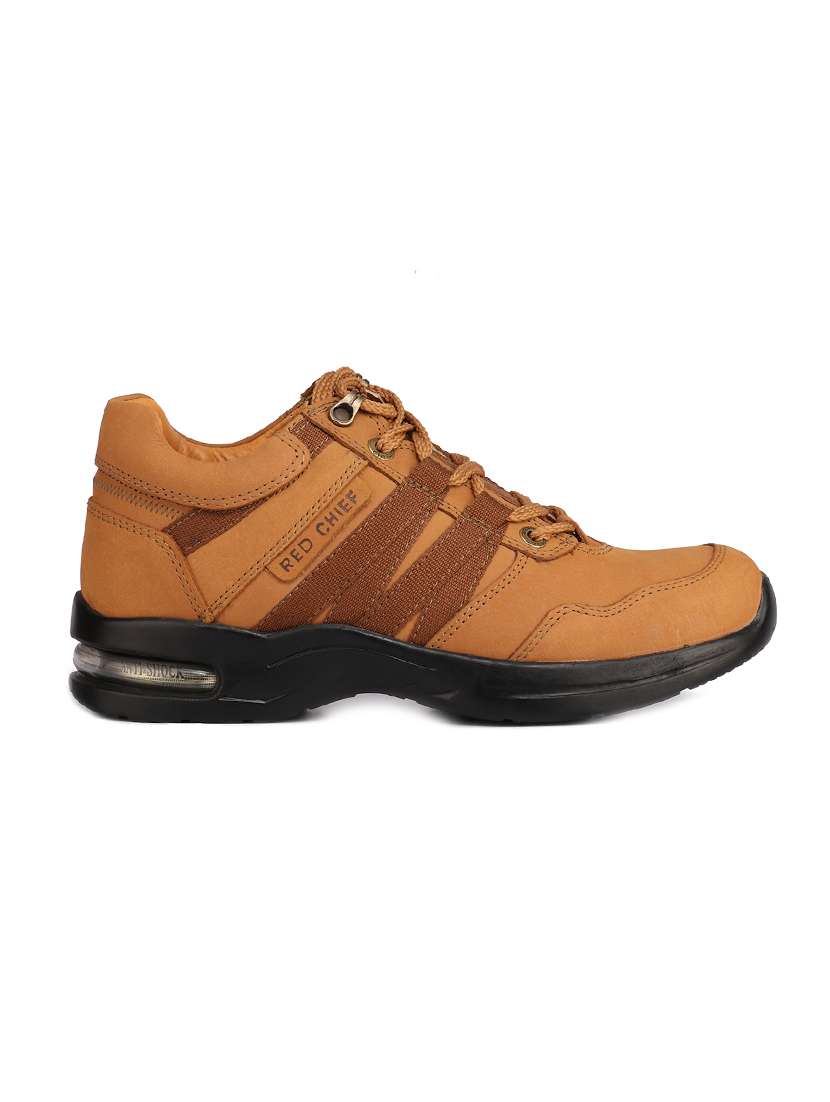 Buy online Brown Leather Lace Up Boots 
