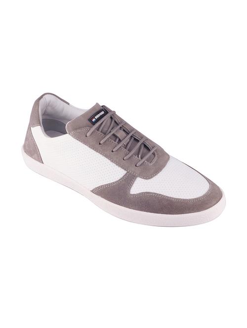 grey leather lace up sneakers - 18003720 -  Standard Image - 0
