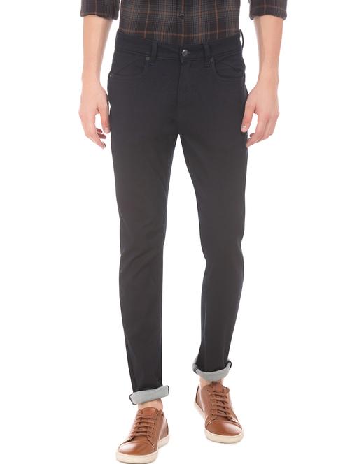 navy blue plain denim jeans - 18004301 - Standard Image - 0