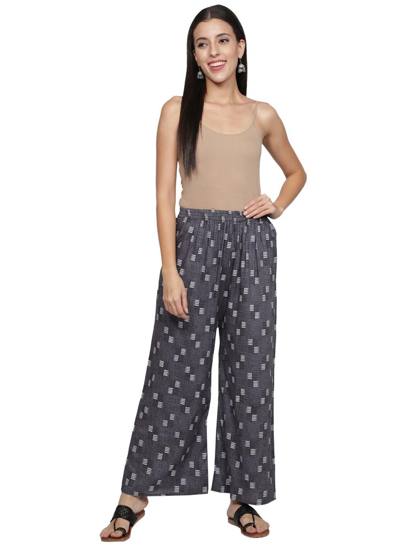 mid rise printed palazzo - 18005281 - Standard Image - 3