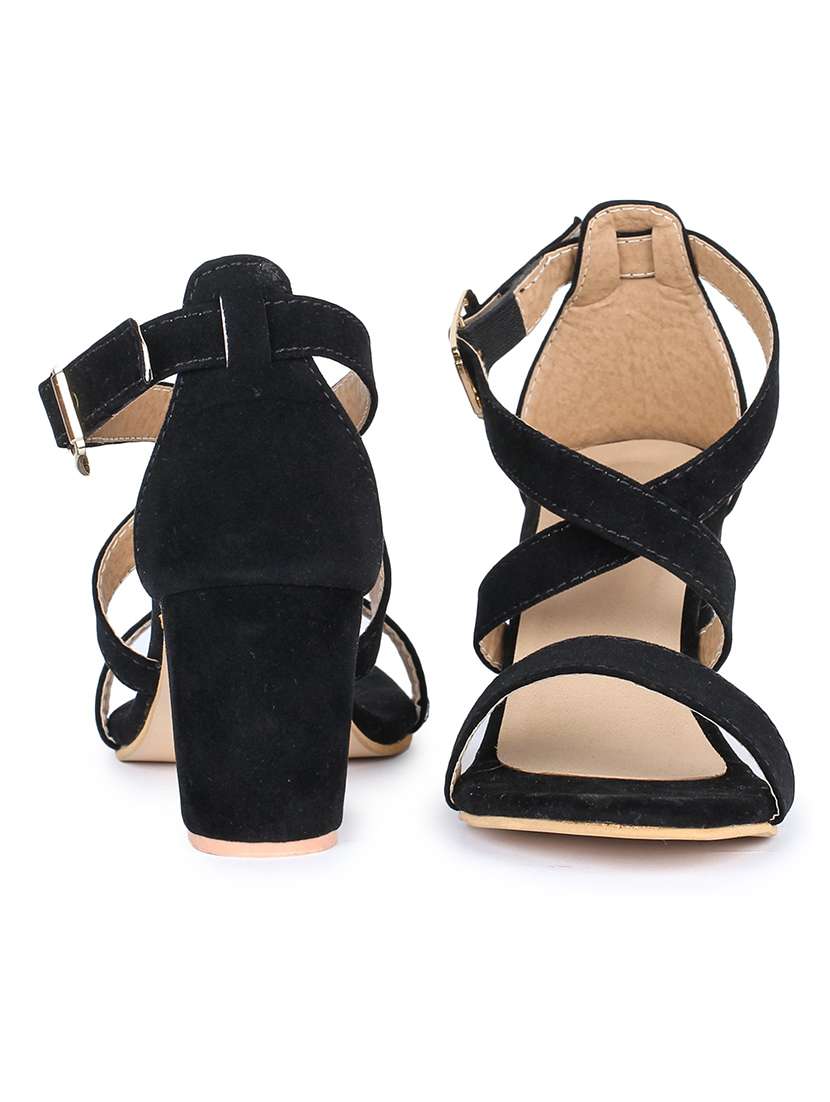 black synthetic closed back sandals - 18005341 -  Standard Image - 3