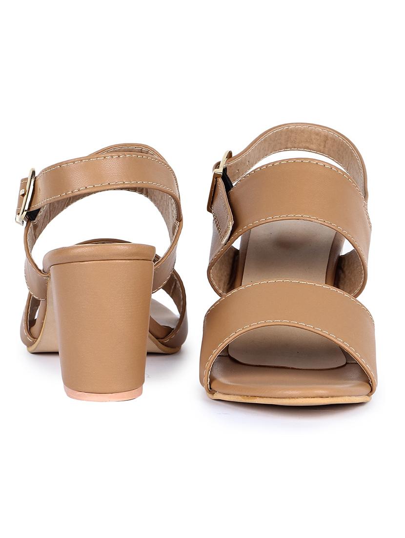 beige synthetic closed back sandals - 18005353 - Standard Image - 3