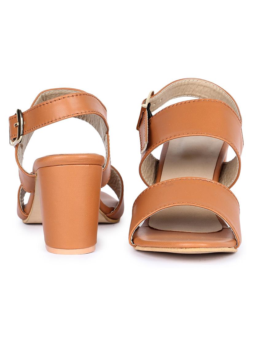 tan synthetic closed back sandals - 18005355 - Standard Image - 3