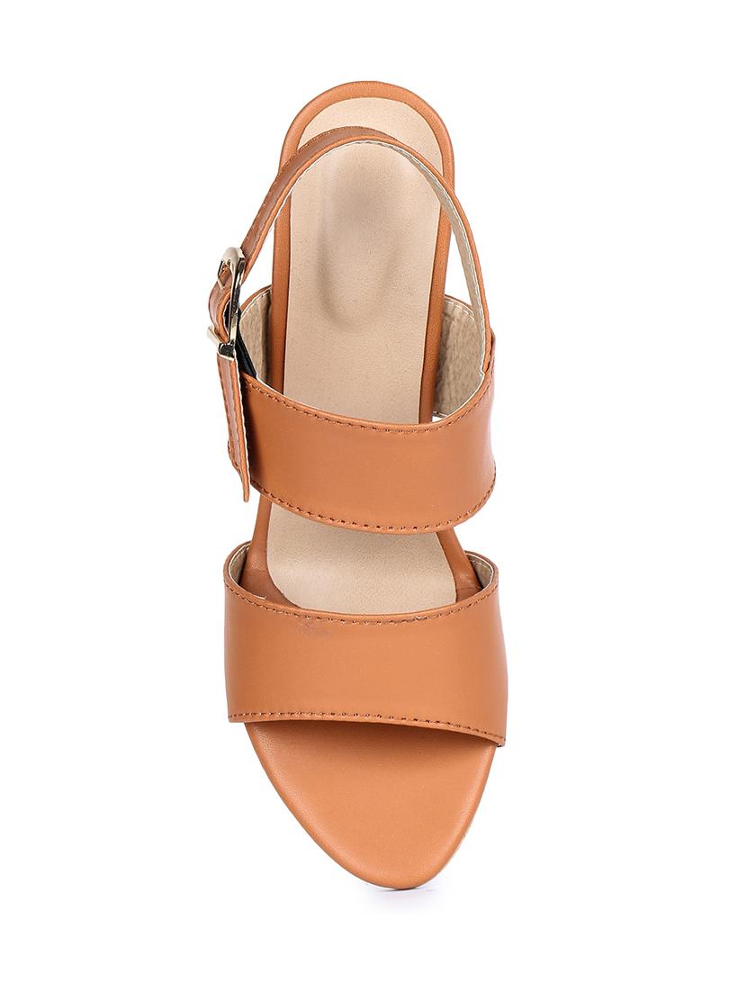 tan synthetic closed back sandals - 18005355 - Standard Image - 5